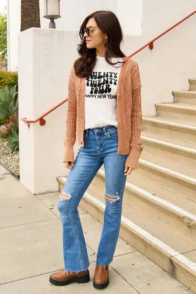 Simply Love Full Size TWENTY TWENTY FOUR HAPPY NEW YEAR Short Sleeve T-Shirt Women's T-Shirts - Tophatter Daily Deals